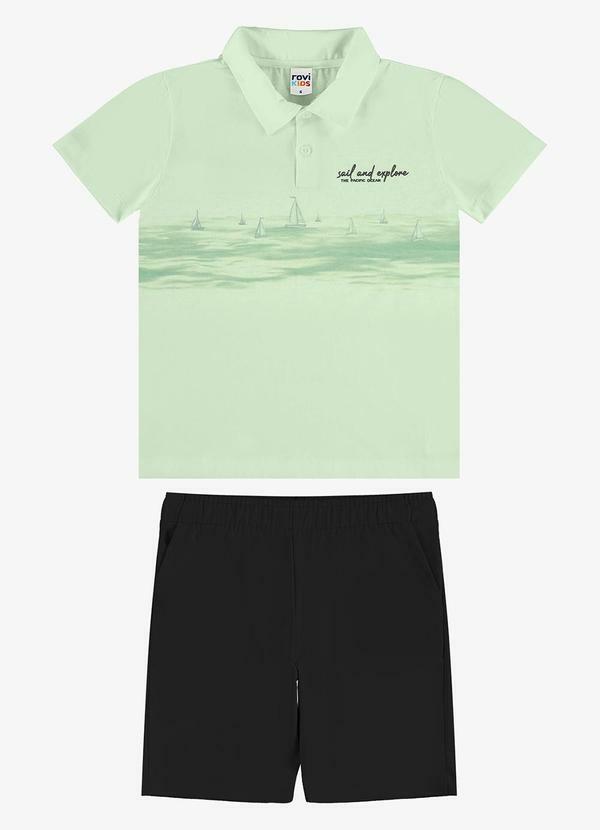 Conjunto Polo com Bermuda Infantil Verde