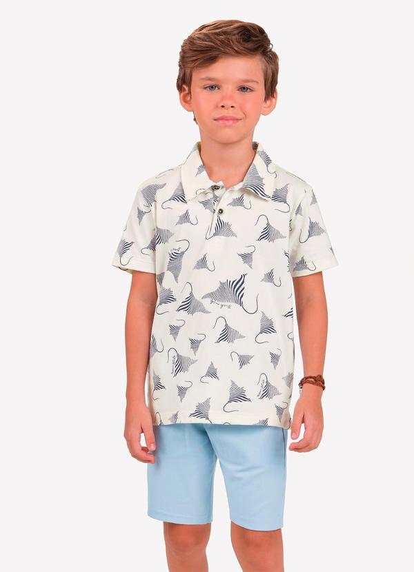 Vista 2 Conjunto Polo com Bermuda Masculina Bege Trick Nick Trick Nick
