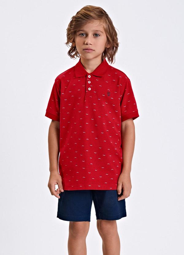 Conjunto Polo com Bermuda Vermelho