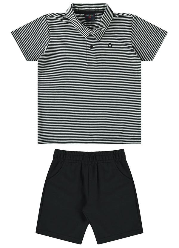 Vista 2 Conjunto Polo e Bermuda Infantil Preto GULOSEIMA GULOSEIMA