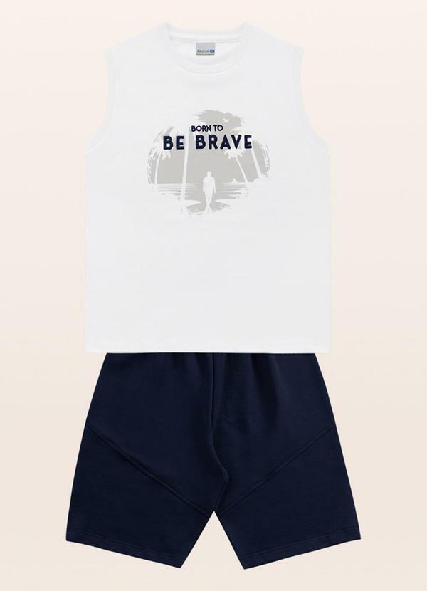 Vista 2 Conjunto Regata/Bermuda Branco Fakini Kids Fakini Kids
