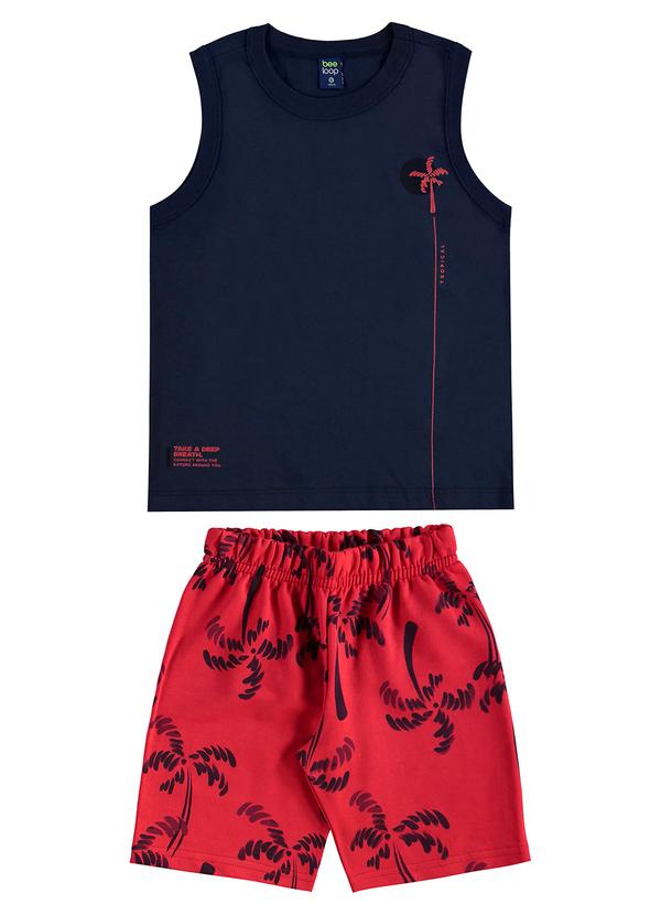 Conjunto Regata Bermuda Tropical Azul