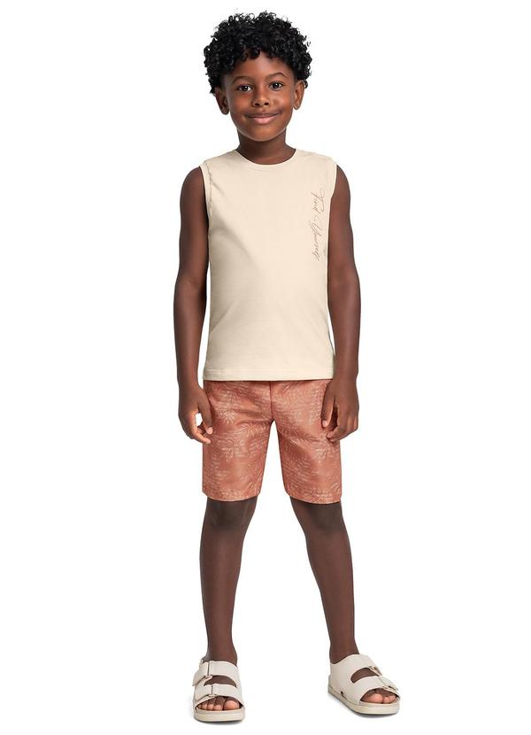 Conjunto Regata Bermuda Tropical Bege