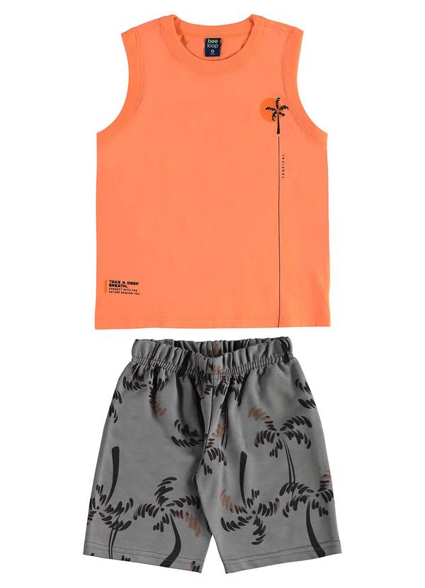 Conjunto Regata Bermuda Tropical Laranja