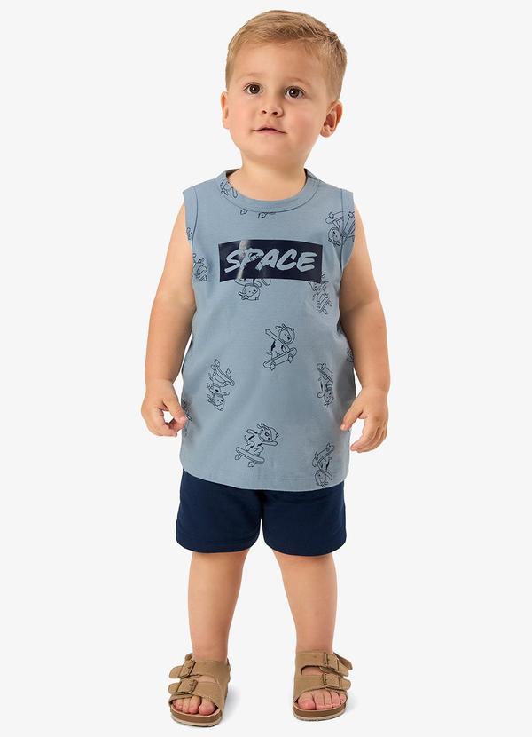 Conjunto Regata com Bermuda Infantil Azul