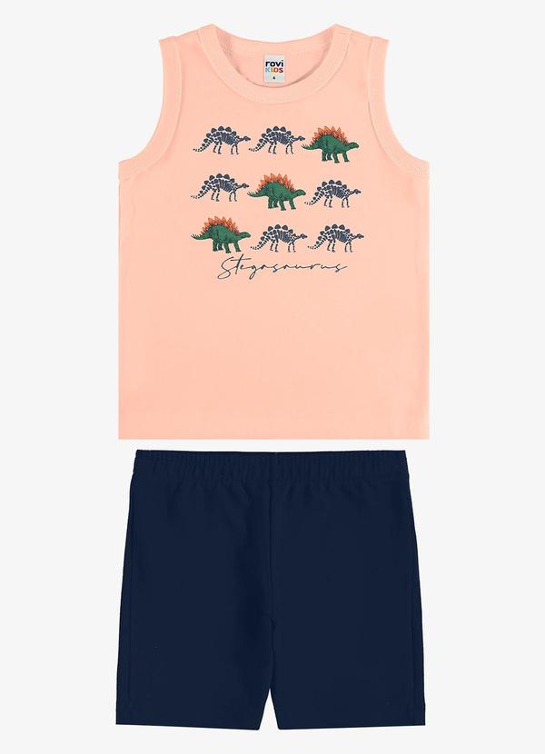 Conjunto Regata com Bermuda Infantil Rosa