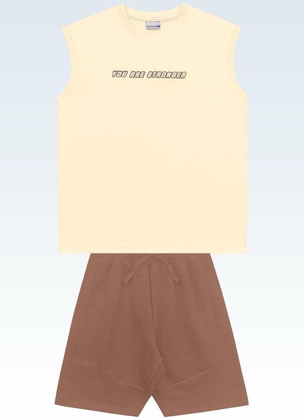 Conjunto Regata e Bermuda Amarelo