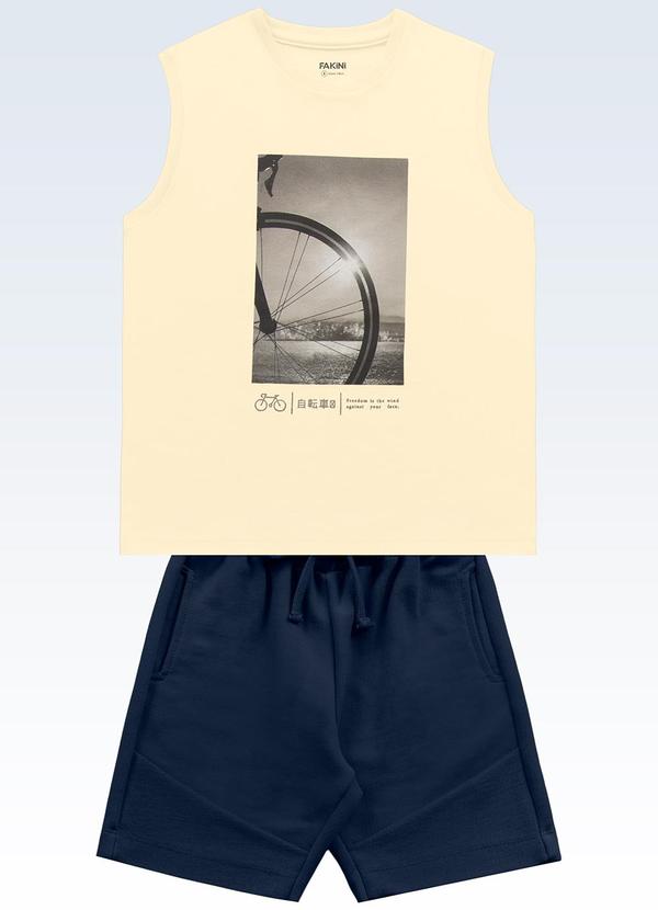 Conjunto Regata e Bermuda Amarelo