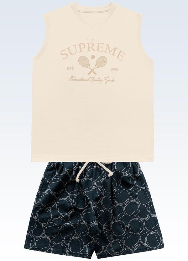 Conjunto Regata e Bermuda Bege