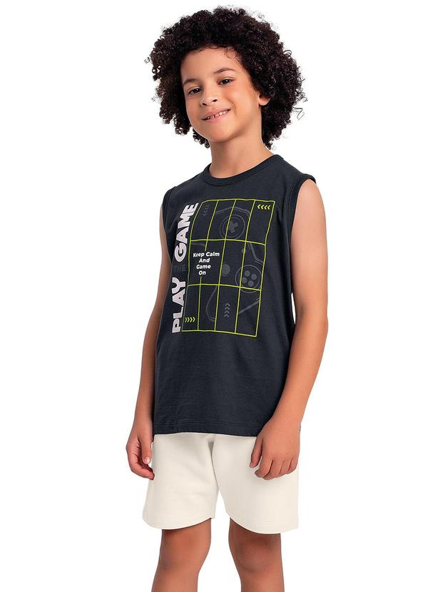 Conjunto Regata e Bermuda Cinza