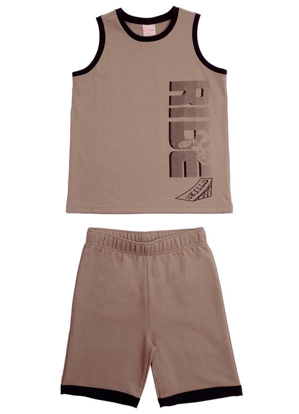 Vista 2 Conjunto Regata e Bermuda Marron Tink Bink Tink Bink