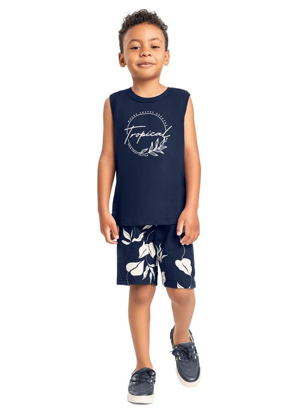 Conjunto Regata e Bermuda Menino Bee Loop Azul