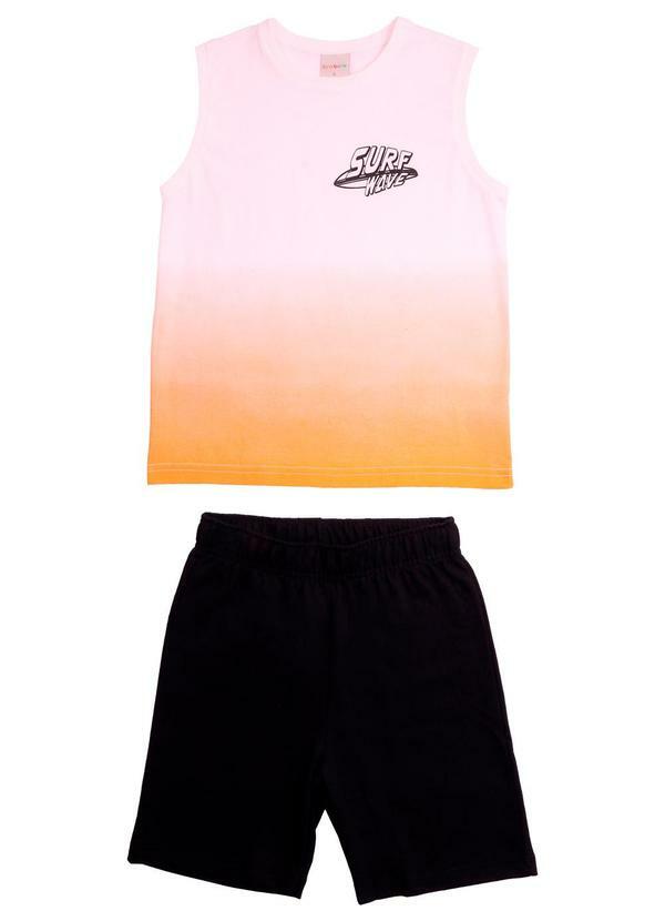 Vista 2 Conjunto Regata e Bermuda Preto Tink Bink Tink Bink