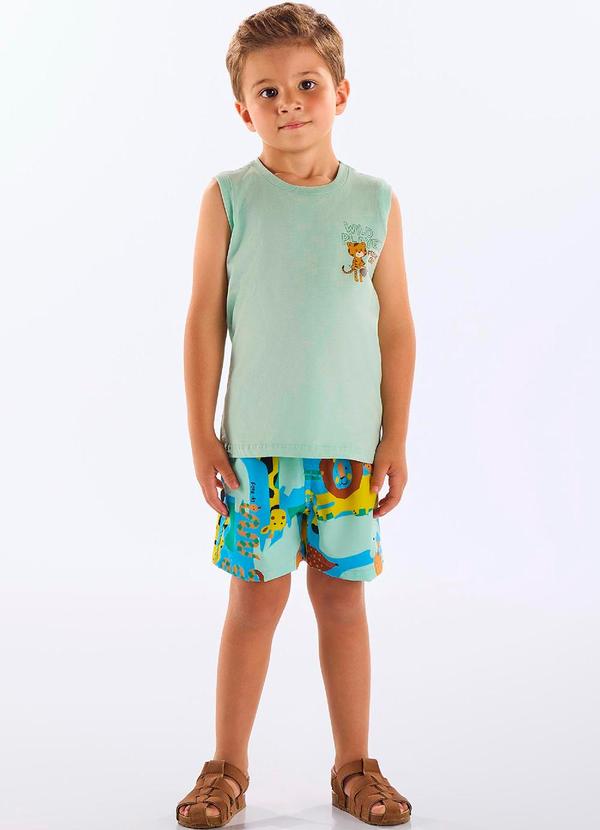 Vista 2 Conjunto Regata e Short Infantil Verde Up Baby Up Baby