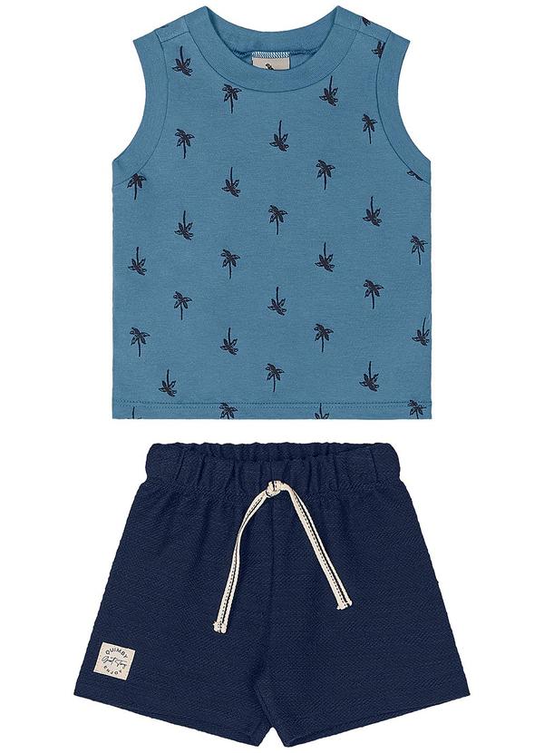 Conjunto Regata Estampada Bermuda Azul