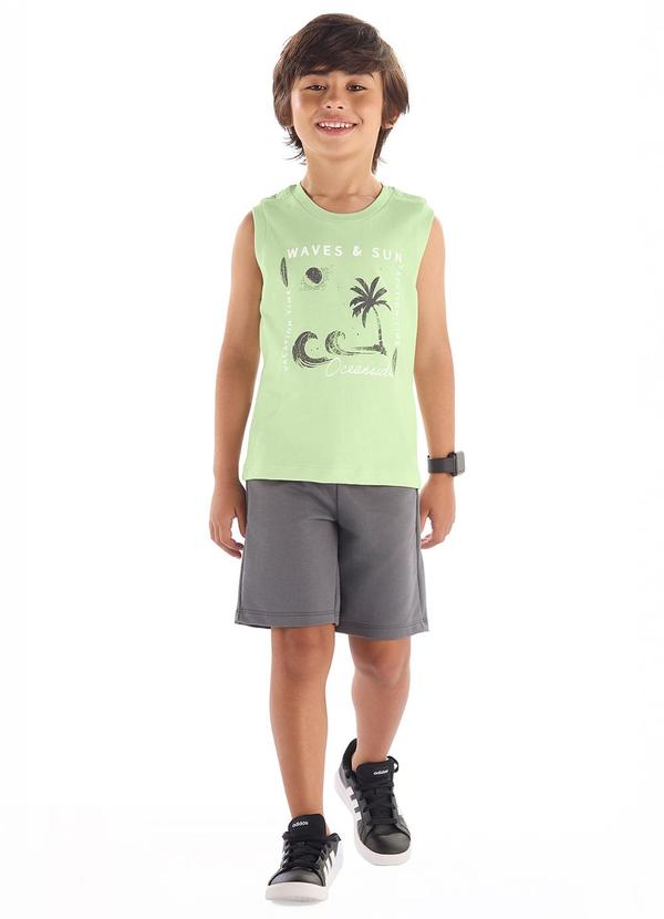 Conjunto Regata Estampada Bermuda Verde