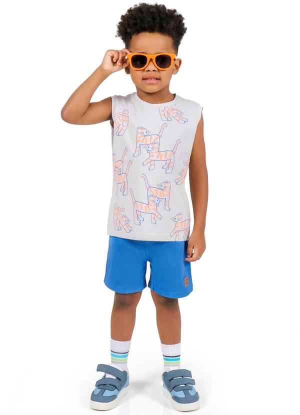 Vista 2 Conjunto Regata Forest Friends Bermuda Laranja Tink Bink Tink Bink