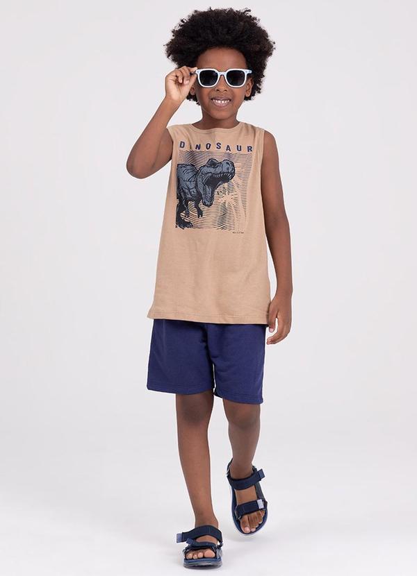 Vista 2 Conjunto Regata Infantil Dinosaur Bege VIDA COSTEIRA VIDA COSTEIRA