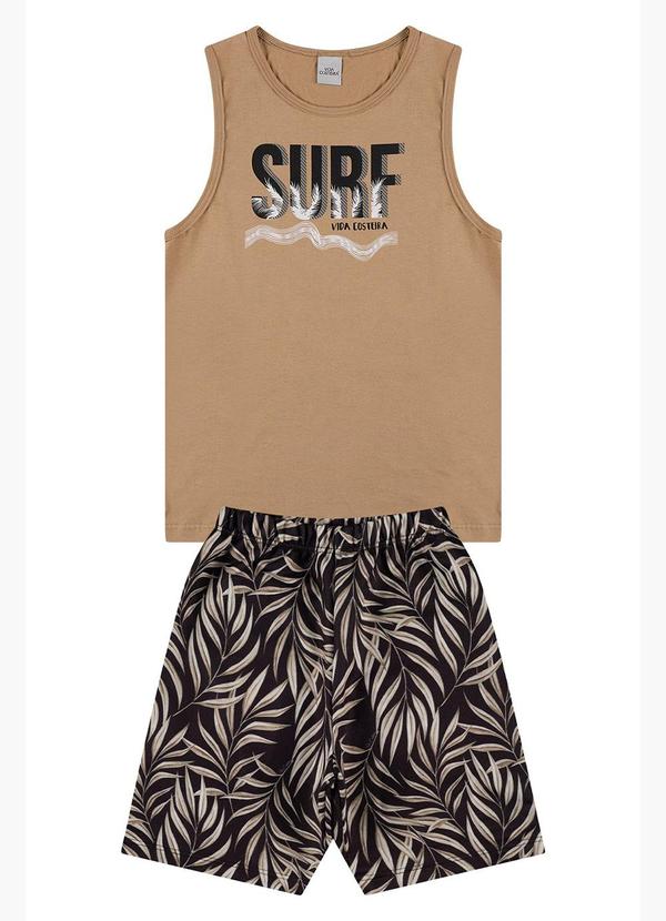 Vista 2 Conjunto Regata Infantil Sublimado Surf Bege VIDA COSTEIRA VIDA COSTEIRA