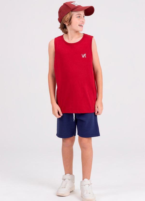 Vista 2 Conjunto Regata Infantil Vida Costeira Vermelho VIDA COSTEIRA
