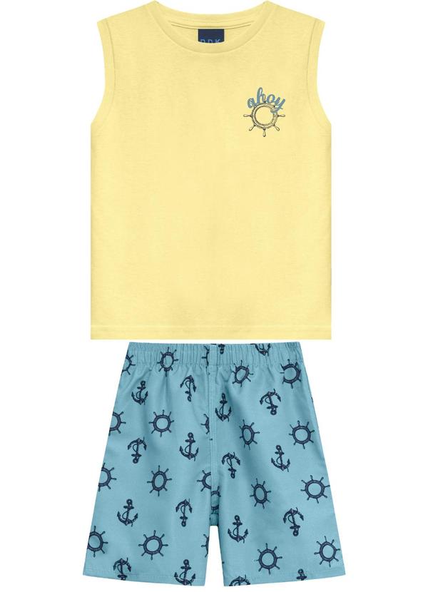 Conjunto Regata Machão e Bermuda Amarelo