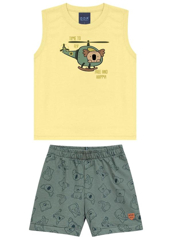 Conjunto Regata Machão e Bermuda Amarelo