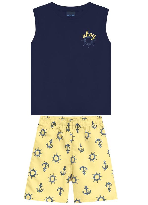 Conjunto Regata Machão e Bermuda Azul