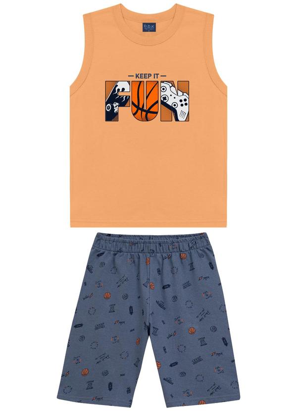 Conjunto Regata Machão e Bermuda Laranja