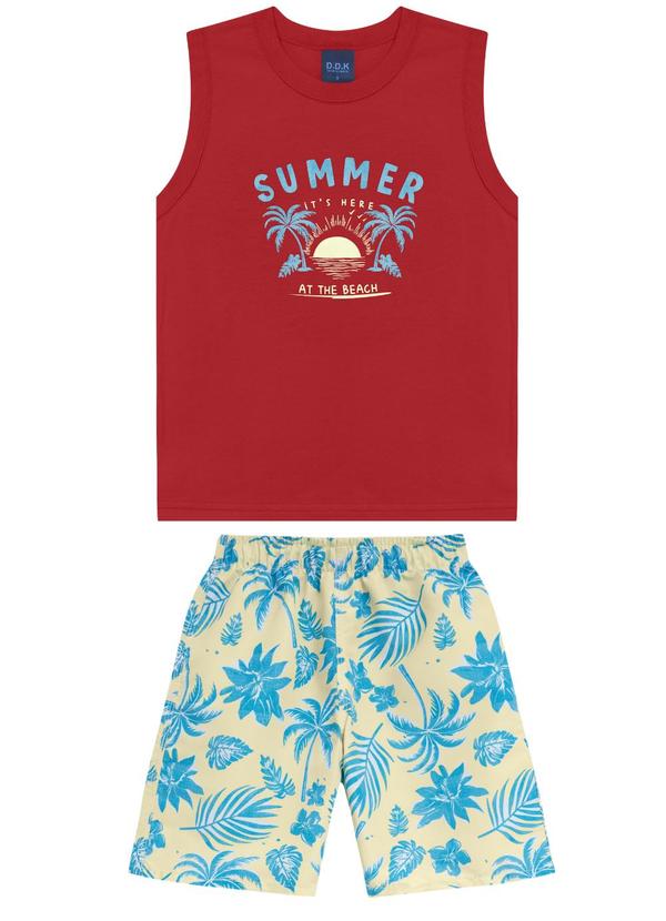 Conjunto Regata Machão Summer e Bermuda Vermelho