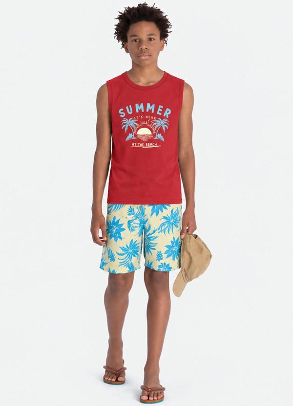 Conjunto Regata Machãoe Bermuda Vermelho