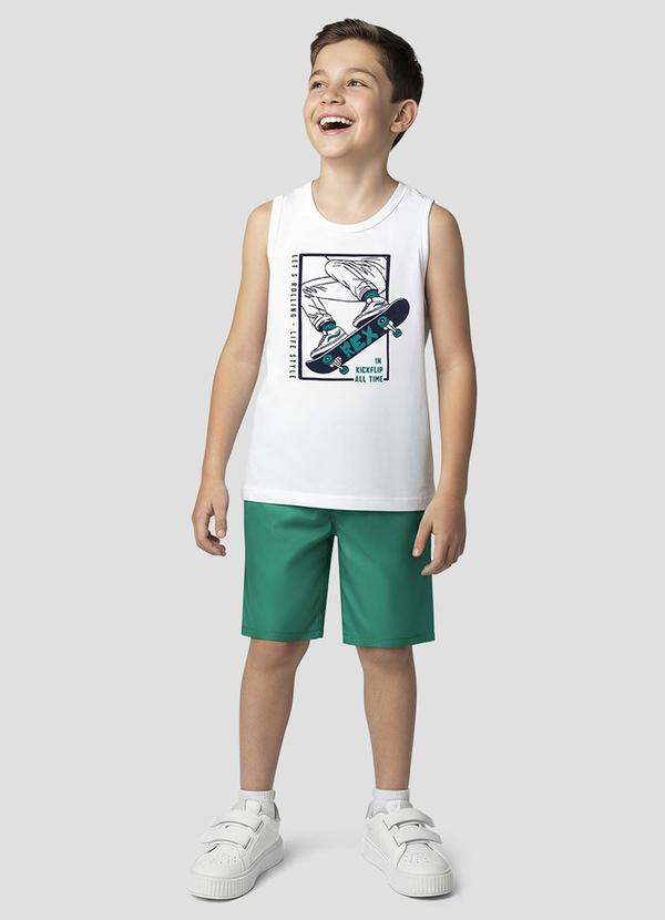 Conjunto Regata Meia Malha e Bermuda Branco
