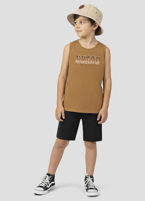 Conjunto Regata Meia Malha e Bermuda Marrom
