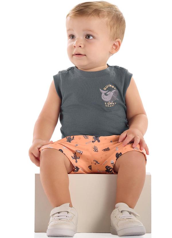 Conjunto Regata Shark Bermuda Cinza