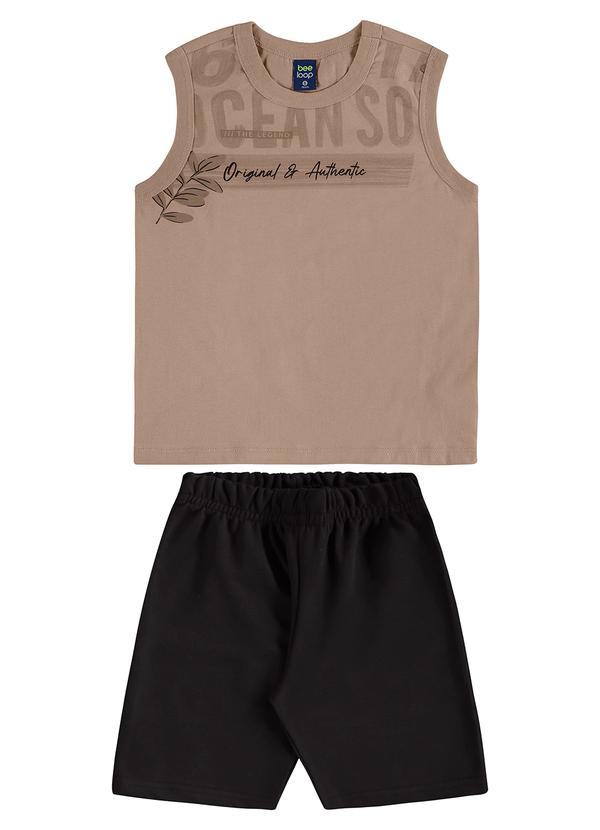 Conjunto Regata Tropical Bermuda Marrom