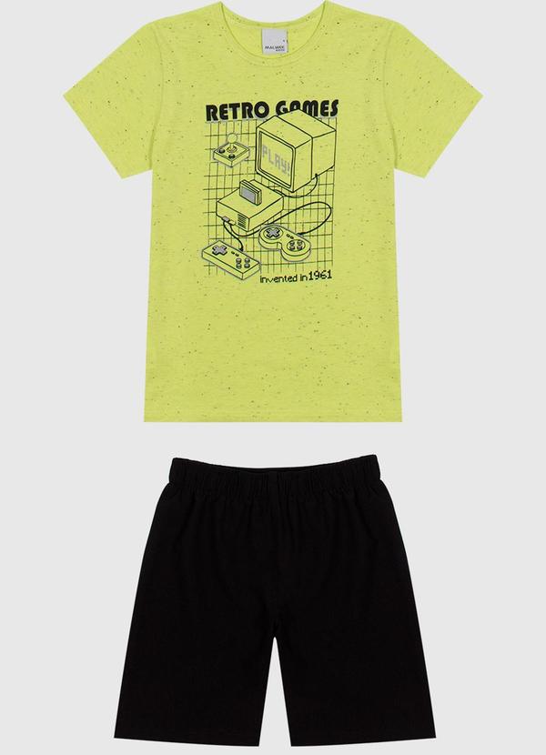 Conjunto Retro Game Maquinetado Menino Verde
