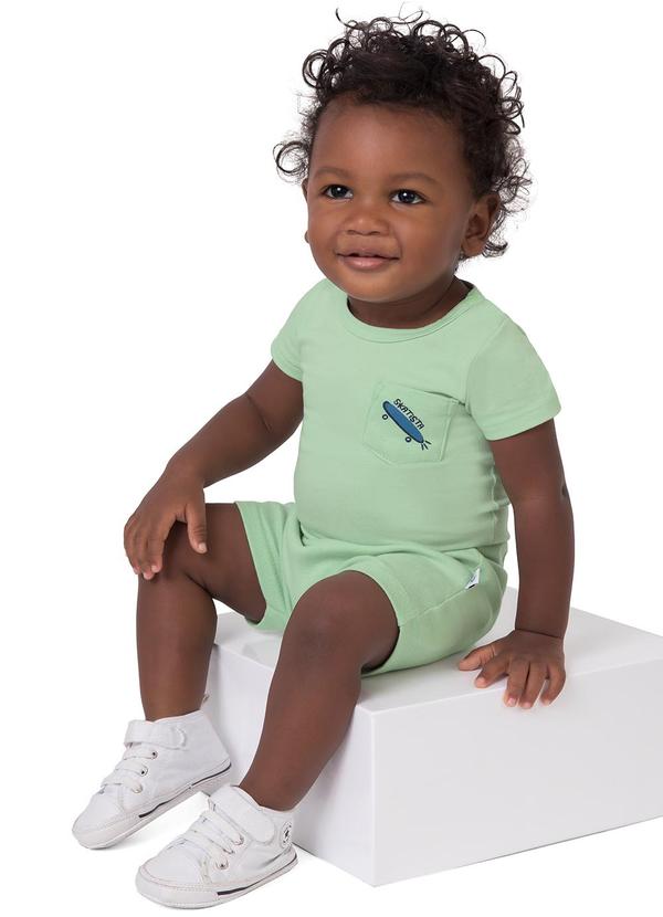 Vista 2 Conjunto Skatista em Saruel Verde Menta Malwee Kids Malwee Kids