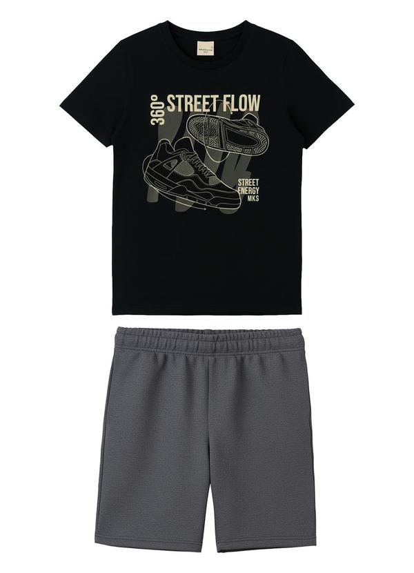 Conjunto Street Flow com Moletinho Cinza Chumbo
