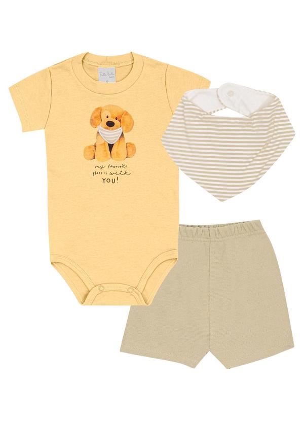 Vista 2 Conjunto Suedine Amarelo Pulla Bulla Pulla Bulla