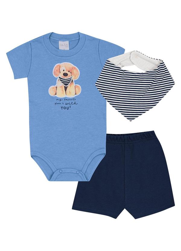 Vista 2 Conjunto Suedine Azul Pulla Bulla Pulla Bulla