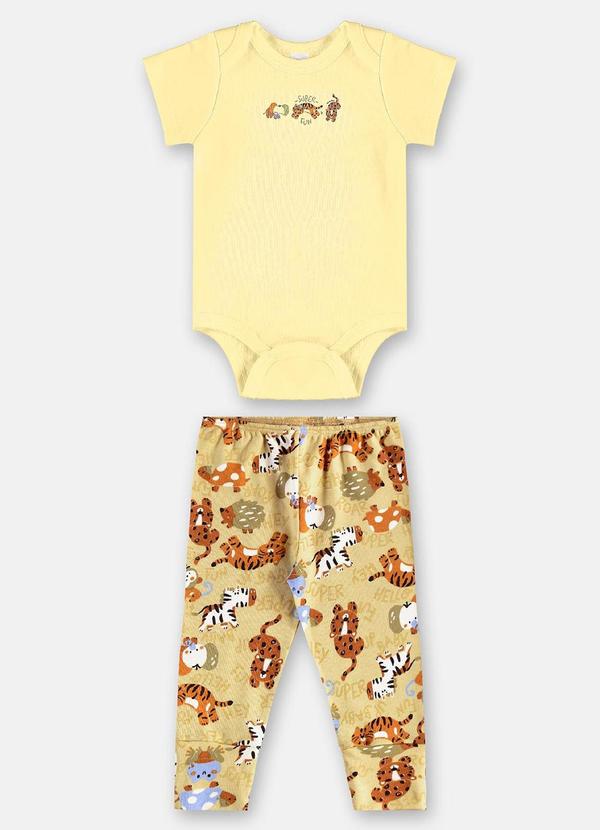 Vista 2 Conjunto Suedine Essentials Body Up Baby Amarelo Up Baby