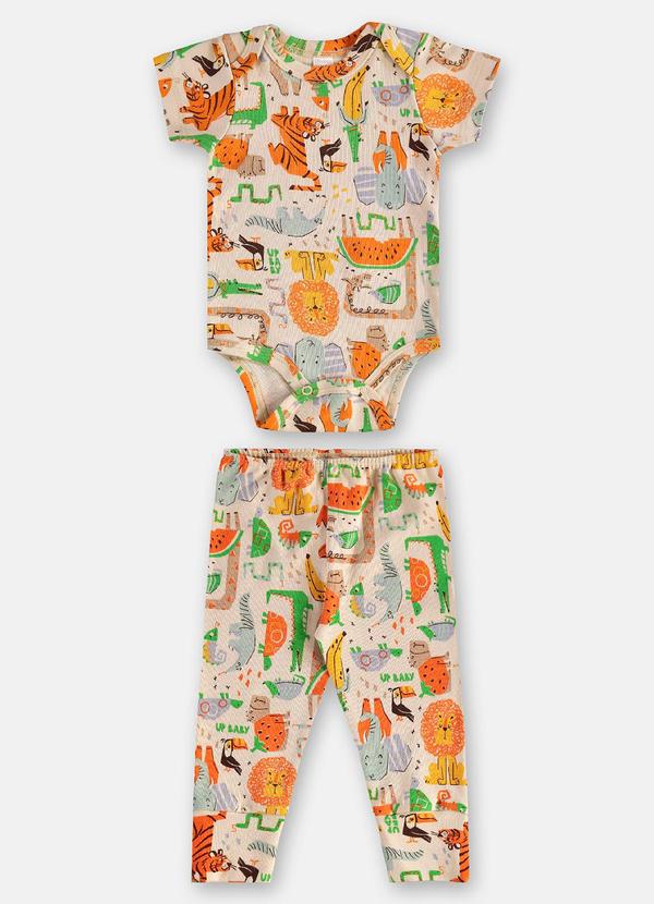 Vista 2 Conjunto Suedine Essentials Body Up Baby Bege Up Baby