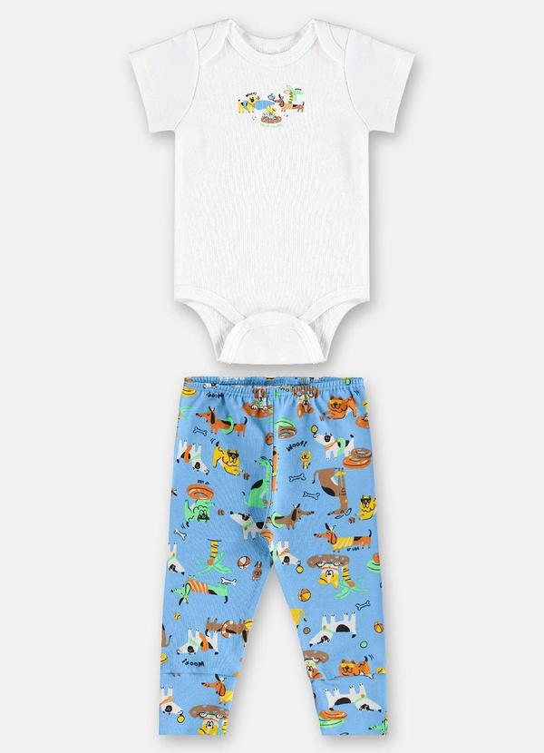 Vista 2 Conjunto Suedine Essentials Body Branco Up Baby Up Baby