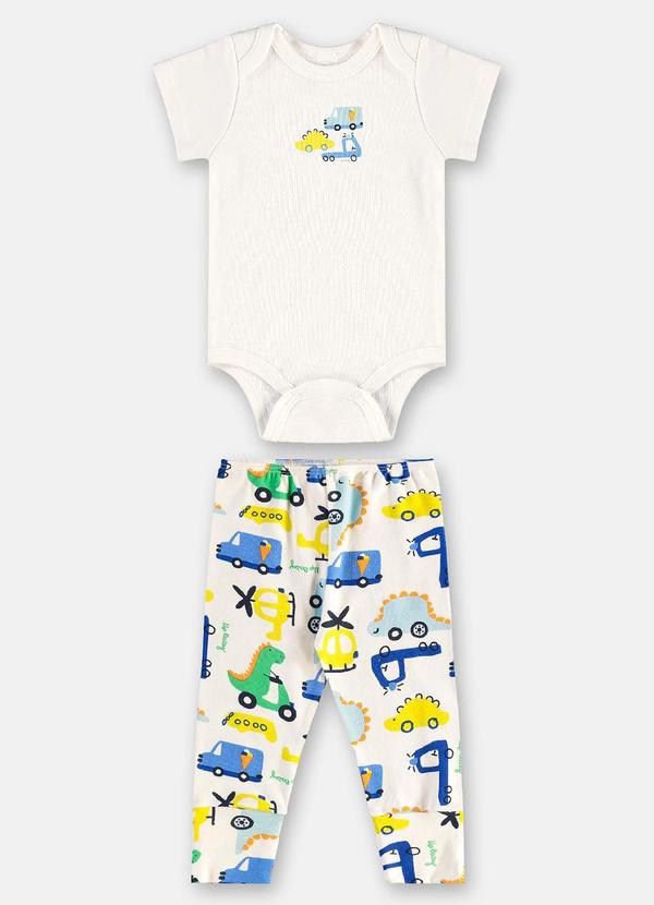 Vista 2 Conjunto Suedine Essentials Body Branco Up Baby Up Baby