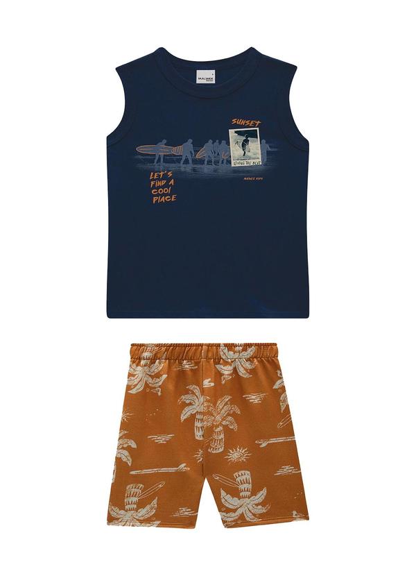 Vista 2 Conjunto Sunset Surf Azul Marinho Malwee Kids Malwee Kids