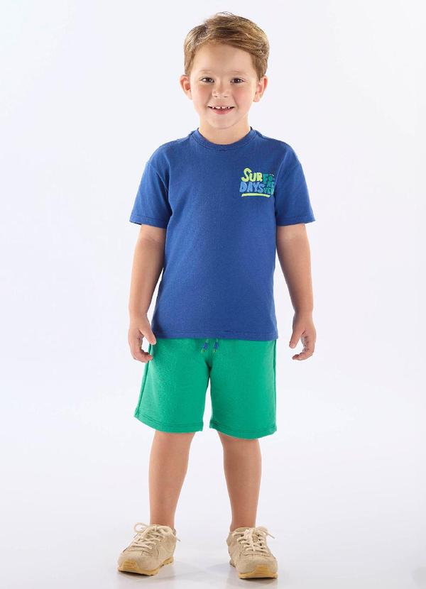 Conjunto Surf Days Camiseta Bermuda Azul