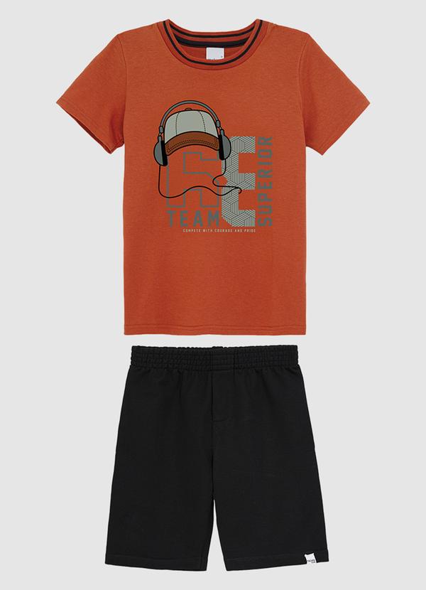 Conjunto Team 68 em Moletom Laranja