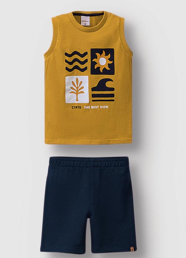 Vista 2 Conjunto The Best View Menino Amarelo Mostarda Carinhoso Carinhoso