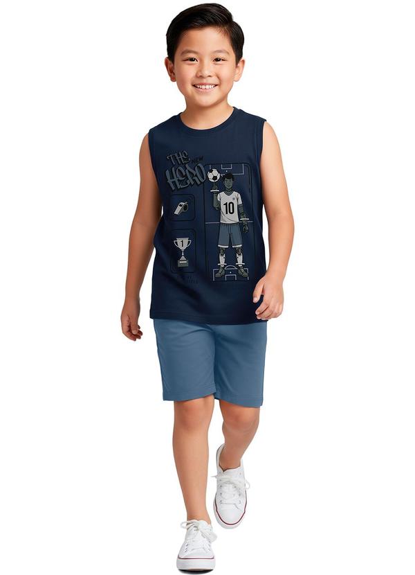 Conjunto The New Hero em Moletinho Azul Marinho