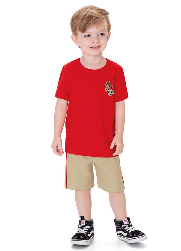 Conjunto Time 1 em Moletinho Vermelho