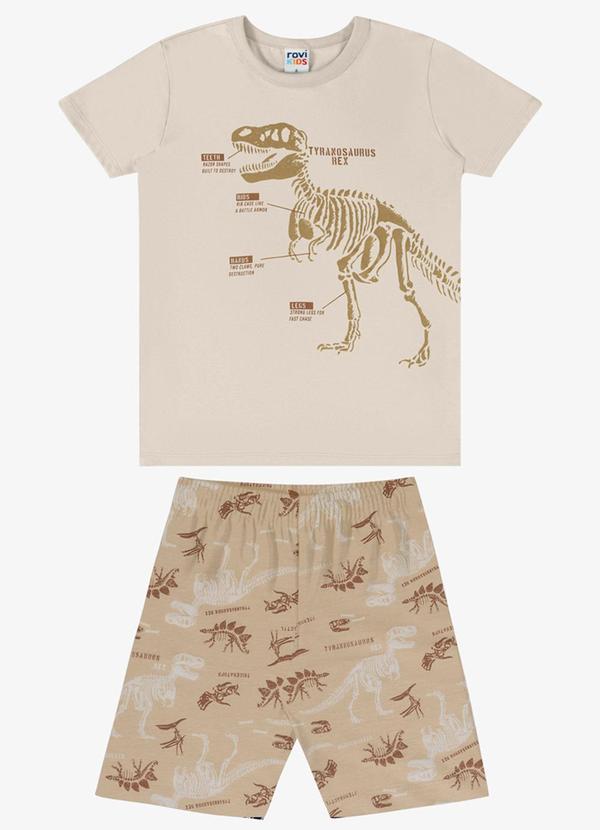 Conjunto Verão Menino Brilha no Escuro Bege